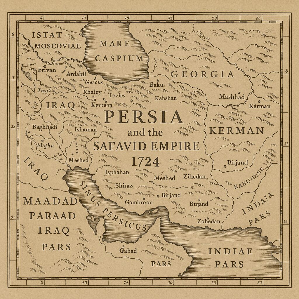 خريطة بلاد فارس والإمبراطورية الصفوية (1724م)
