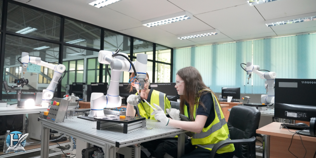 روبوتات ذكية تعمل جنباً إلى جنب مع البشر في بيئة وظيفية
