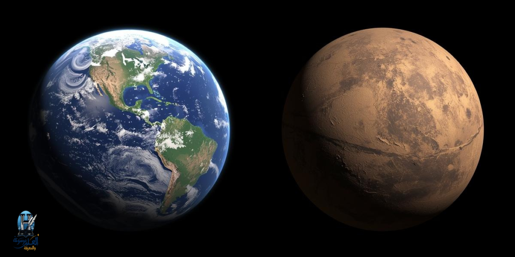 مقارنة في الحجم بين كوكب الأرض وكوكب الزهرة تظهر تقاربهما الشكلي فقط.