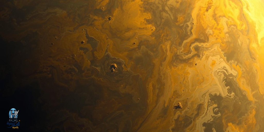 صورة مقرّبة لسحب كوكب الزهرة السامة المكوّنة من حمض الكبريتيك