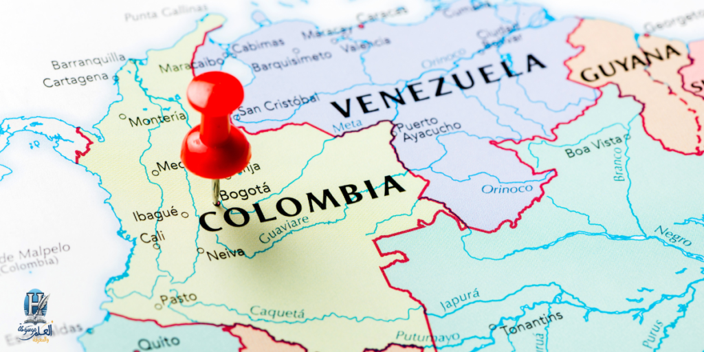 الموقع الجغرافي لدولة كولومبيا