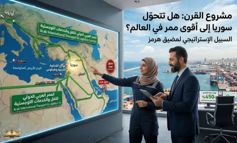 خريطة تفاعلية لممر شحن جديد عبر سوريا يظهر كيف يتجاوز مضيق هرمز