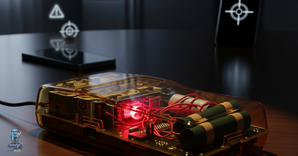 تجسد هذه الصورة التحول المرعب في مفهوم الحرب الحديثة؛ حيث لم يعد "العدو" خلف الحدود فقط، بل قد يكون داخل جيبك أو في قلب منزلك.