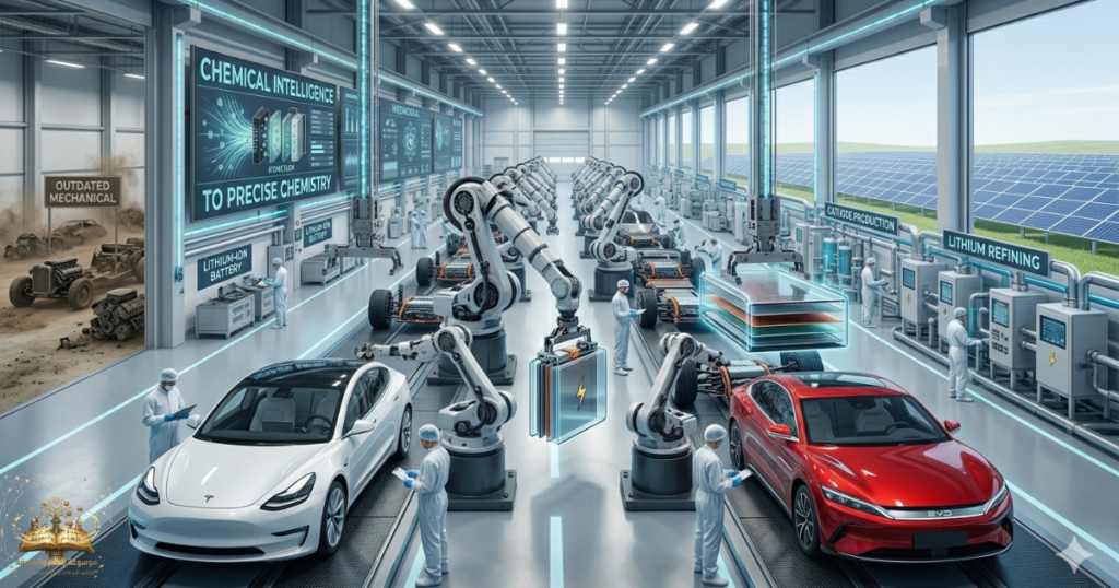 سقوط عروش المحركات الميكانيكية التقليدية أمام صعود عمالقة الكهرباء الذين يستمدون قوتهم من مختبرات الكيمياء وعقود الليثيوم