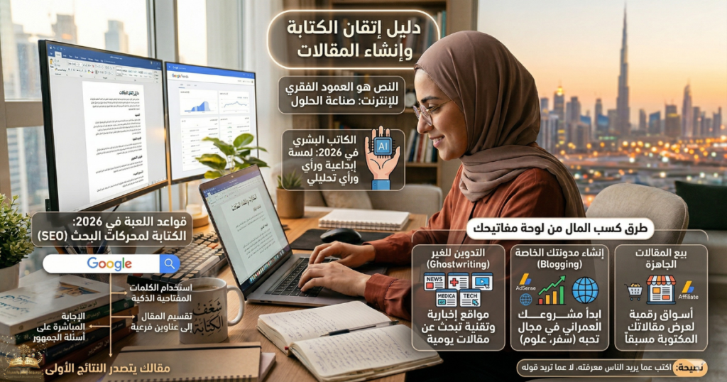 اكتب لتؤثر وتربح، صناعة المقالات بوابتك لبناء جمهور قوي ودخل مستدام