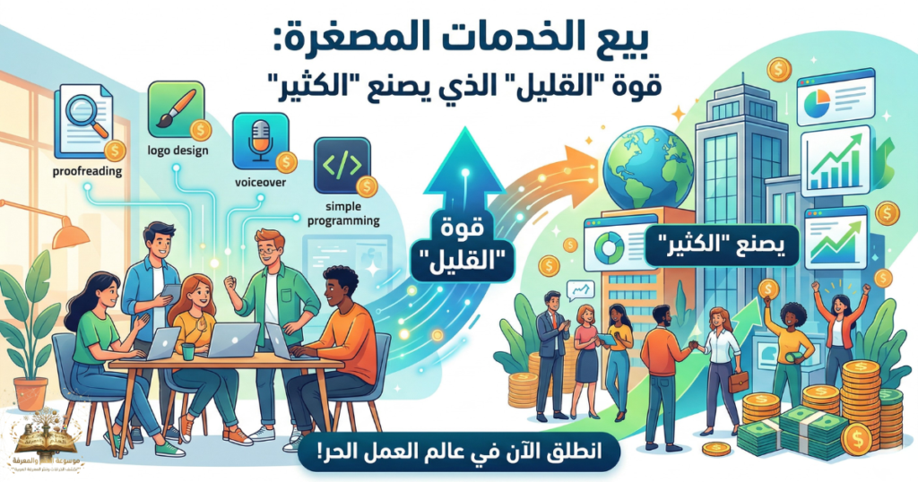 حوّل مهاراتك البسيطة إلى مصدر دخل حقيقي، بيع الخدمات المصغّرة هو طريقك للعمل والربح من أي مكان