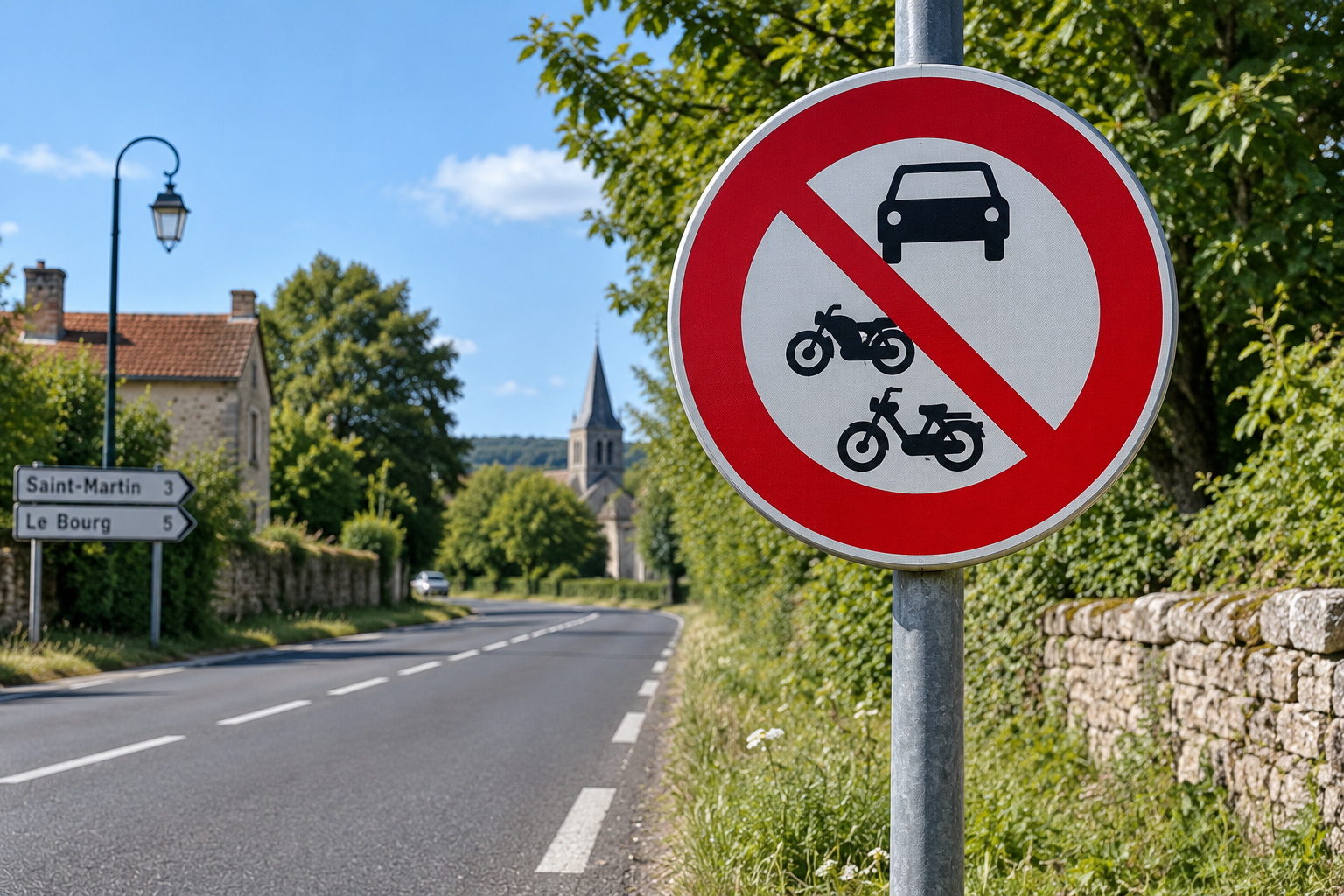 Accès interdit à tous les véhicules à moteur