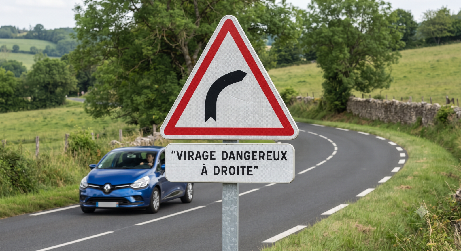 Virage dangereux à droite